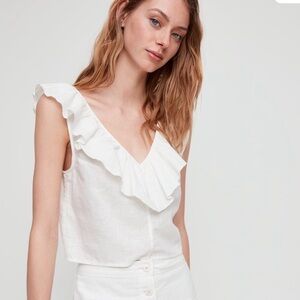 Aritzia Sunday Best Linen Cotton Calliope Blouse Top